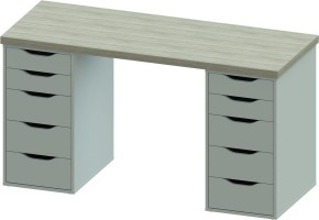 Стол письменный Ингар 2/55 140x75x55, дуб беленый/белый в Режи - rezh.ok-mebel.com | фото 2
