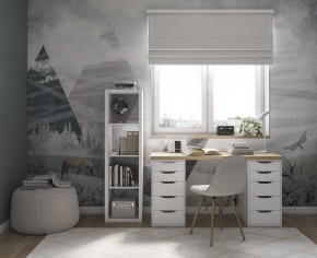Стол письменный Ингар 2/55 140x75x55, дуб беленый/белый в Режи - rezh.ok-mebel.com | фото 4