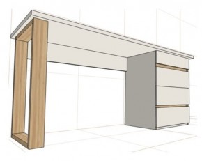 Стол письменный с тумбой 4 ящика (1450) в Режи - rezh.ok-mebel.com | фото 2