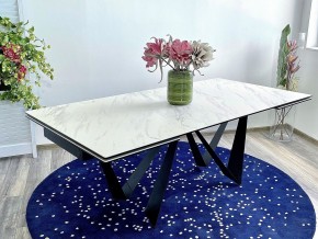 Стол RIETI 200 KL-99 Белый мрамор матовый, итальянская керамика / черный каркас, ®DISAUR в Режи - rezh.ok-mebel.com | фото 2