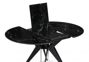 Стол стеклянный Рикла 110(150)х110х76 черный мрамор / черный в Режи - rezh.ok-mebel.com | фото 4