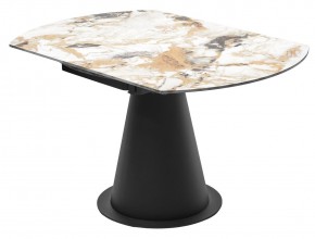 Стол TERAMO 135 GLOSS GRAND JADE SOLID CERAMIC, керамика, поворотн.механизм / Черный каркас, ®DISAUR в Режи - rezh.ok-mebel.com | фото 11