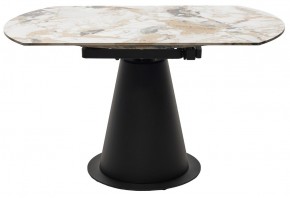 Стол TERAMO 135 GLOSS GRAND JADE SOLID CERAMIC, керамика, поворотн.механизм / Черный каркас, ®DISAUR в Режи - rezh.ok-mebel.com | фото 16