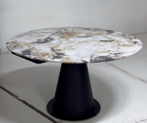 Стол TERAMO 135 GLOSS GRAND JADE SOLID CERAMIC, керамика, поворотн.механизм / Черный каркас, ®DISAUR в Режи - rezh.ok-mebel.com | фото 5