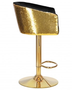 Стул барный DOBRIN DARCY GOLD SHINY, черный велюр с золотыми пайетками в Режи - rezh.ok-mebel.com | фото 3