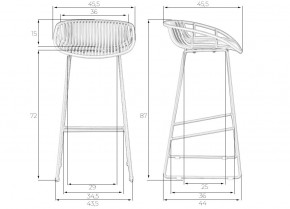 Стул барный DOBRIN FRANK, белый в Режи - rezh.ok-mebel.com | фото 8