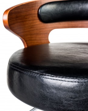 Стул барный DOBRIN FRED BLACK, коричневое дерево, чёрный в Режи - rezh.ok-mebel.com | фото 6