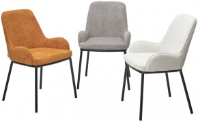 Стул BRIO CATO-01 Белый, фактурная ткань / черный каркас, ®DISAUR в Режи - rezh.ok-mebel.com | фото 4