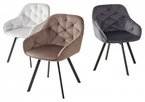 Стул GALE 360 град. поворот. BLUVEL-03 LIGHT GREY, велюр/ черный каркас, М-City в Режи - rezh.ok-mebel.com | фото 2