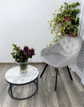 Стул GALE 360 град. поворот. BLUVEL-03 LIGHT GREY, велюр/ черный каркас, М-City в Режи - rezh.ok-mebel.com | фото 6