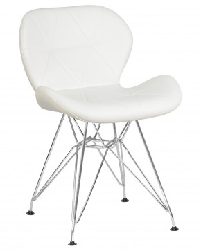 Стул обеденный DOBRIN BUTTERFLY CHROME, ножки хром, цвет белый в Режи - rezh.ok-mebel.com | фото