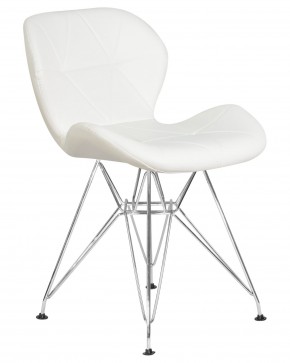 Стул обеденный DOBRIN BUTTERFLY CHROME, ножки хром, цвет белый в Режи - rezh.ok-mebel.com | фото 2