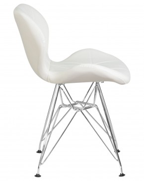 Стул обеденный DOBRIN BUTTERFLY CHROME, ножки хром, цвет белый в Режи - rezh.ok-mebel.com | фото 3