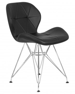 Стул обеденный DOBRIN BUTTERFLY CHROME, ножки хром, цвет чёрный в Режи - rezh.ok-mebel.com | фото 2