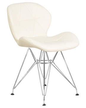 Стул обеденный DOBRIN BUTTERFLY CHROME, ножки хром, цвет кремовый в Режи - rezh.ok-mebel.com | фото 2