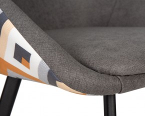 Стул обеденный DOBRIN MARKUS, ЭМАЛЬ ЧЕРНЫЙ МУАР ткань Candy Graphite+Escada Ochre в Режи - rezh.ok-mebel.com | фото 7