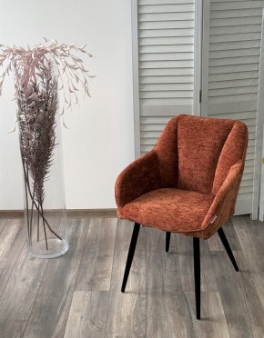Стул REFLET 3018-09 терракотовый, шенилл / черный каркас, ®DISAUR в Режи - rezh.ok-mebel.com | фото 3