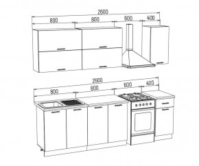 ТЕХНО-3 Кухонный гарнитур 2,0 м Компоновка №2 в Режи - rezh.ok-mebel.com | фото 2