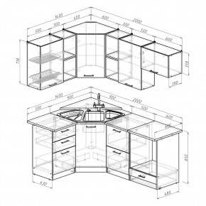 ТОМИЛЛА Кухонный гарнитур Оптима 4 (1400*2000 мм ) в Режи - rezh.ok-mebel.com | фото 2