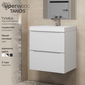 Тумба под раковину Uperwood Tanos 100 см, подвесная, белая матовая в Режи - rezh.ok-mebel.com | фото 4
