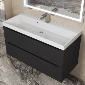 Тумба под раковину Uperwood Tanos 100 см, подвесная, черная матовая в Режи - rezh.ok-mebel.com | фото