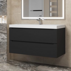 Тумба под раковину Uperwood Tanos 100 см, подвесная, черная матовая в Режи - rezh.ok-mebel.com | фото 8