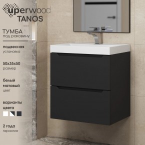 Тумба под раковину Uperwood Tanos 50 см, подвесная, черная матовая в Режи - rezh.ok-mebel.com | фото 4