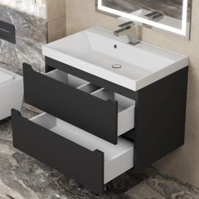 Тумба под раковину Uperwood Tanos 70 см, подвесная, черная матовая в Режи - rezh.ok-mebel.com | фото 2
