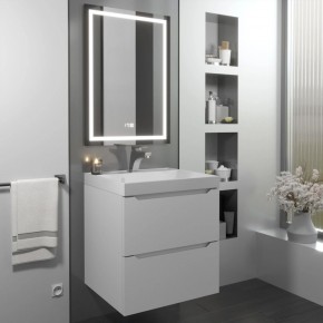 Тумба с раковиной Uperwood Tanos 50 см, подвесная, белая матовая в Режи - rezh.ok-mebel.com | фото