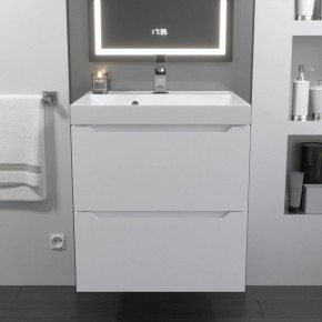 Тумба с раковиной Uperwood Tanos 50 см, подвесная, белая матовая в Режи - rezh.ok-mebel.com | фото 10