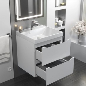 Тумба с раковиной Uperwood Tanos 50 см, подвесная, белая матовая в Режи - rezh.ok-mebel.com | фото 11