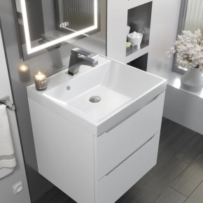 Тумба с раковиной Uperwood Tanos 50 см, подвесная, белая матовая в Режи - rezh.ok-mebel.com | фото 9