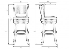 Вращающийся полубарный стул DOBRIN TONY COUNTER, капучино, черный в Режи - rezh.ok-mebel.com | фото 12