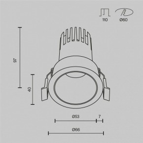 Встраиваемый светильник Maytoni Dip DL116-10W-4K-B в Режи - rezh.ok-mebel.com | фото 10