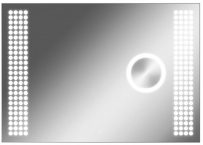 Зеркало Cosmo 100 alum (линза) с подсветкой Sansa (SCL1026Z) в Режи - rezh.ok-mebel.com | фото 1