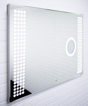 Зеркало Cosmo 100 alum (линза) с подсветкой Sansa (SCL1026Z) в Режи - rezh.ok-mebel.com | фото 3